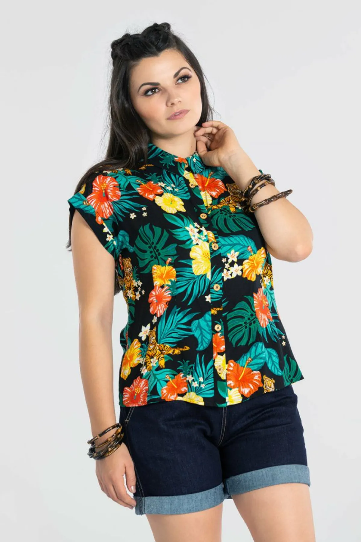 Women Hell Bunny Shirts<Bali Shirt