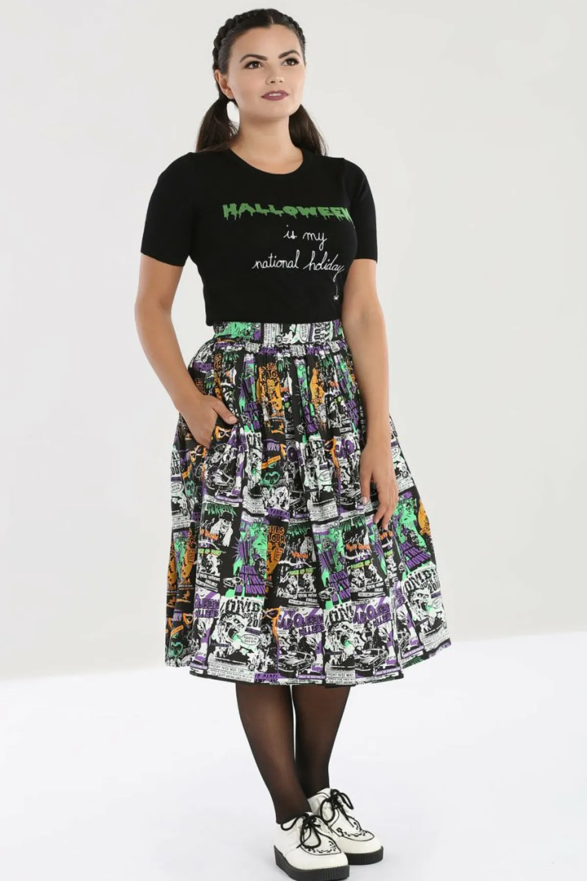 Women Hell Bunny Midi Skirts<Be Afraid 50'S Skirt