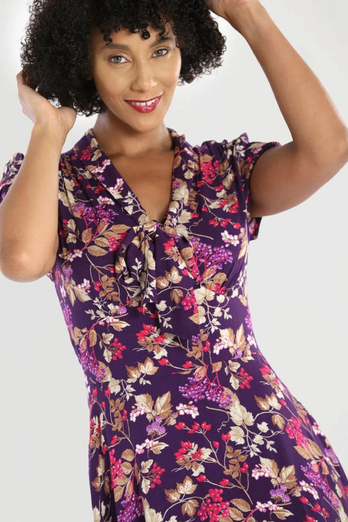 Women Hell Bunny Midi Dresses<Berry Crush Dress