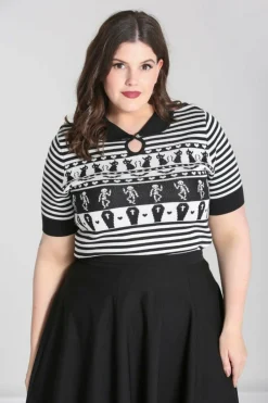 Women Hell Bunny Knitted Tops<Dance Macabre Top