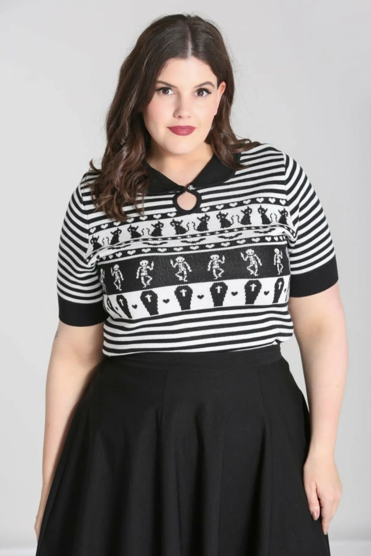 Women Hell Bunny Knitted Tops<Dance Macabre Top
