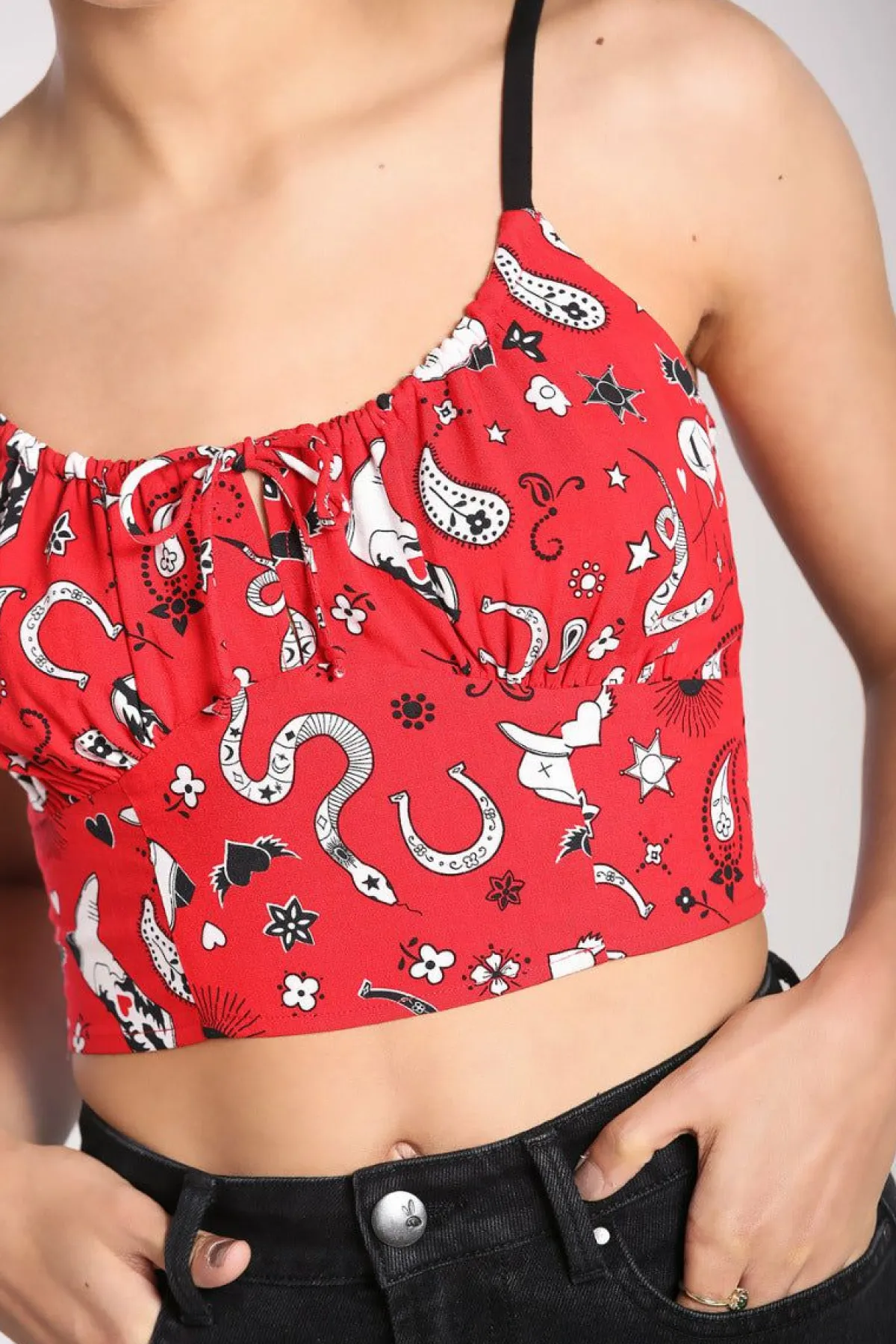 Women Hell Bunny Crop Tops<Emmylou Crop Top