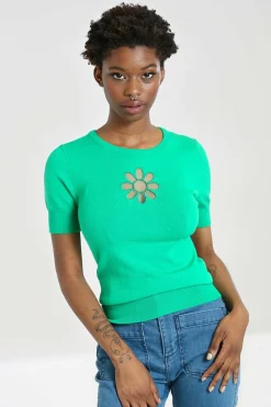 Women Hell Bunny Knitted Tops<Flower Power Top