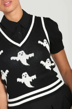 Women Hell Bunny Knitted Tops<Ghost Vest Top