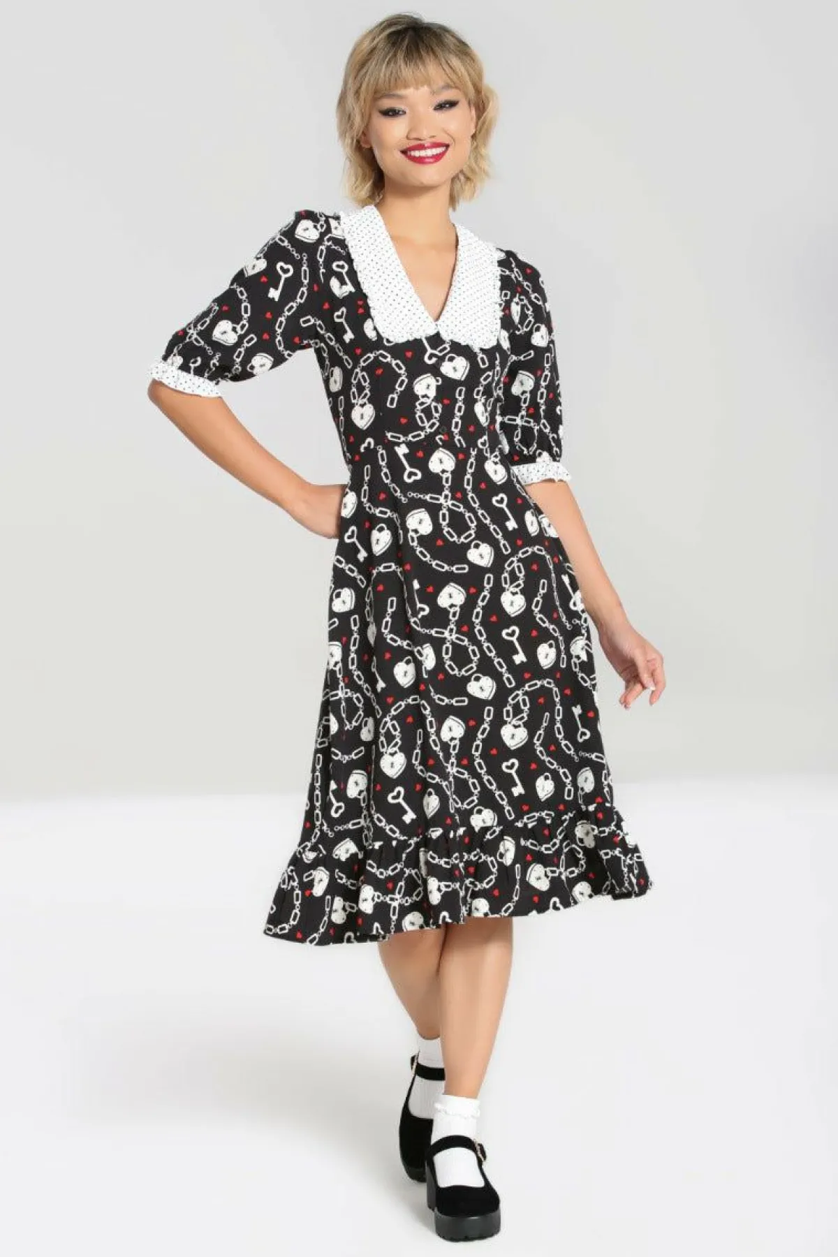 Women Hell Bunny Knee Dresses<Heart Lock Mid Dress