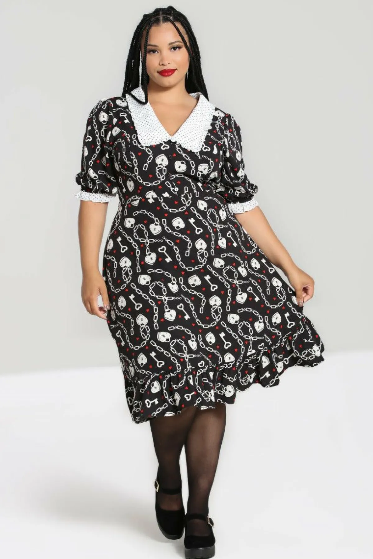 Women Hell Bunny Knee Dresses<Heart Lock Mid Dress
