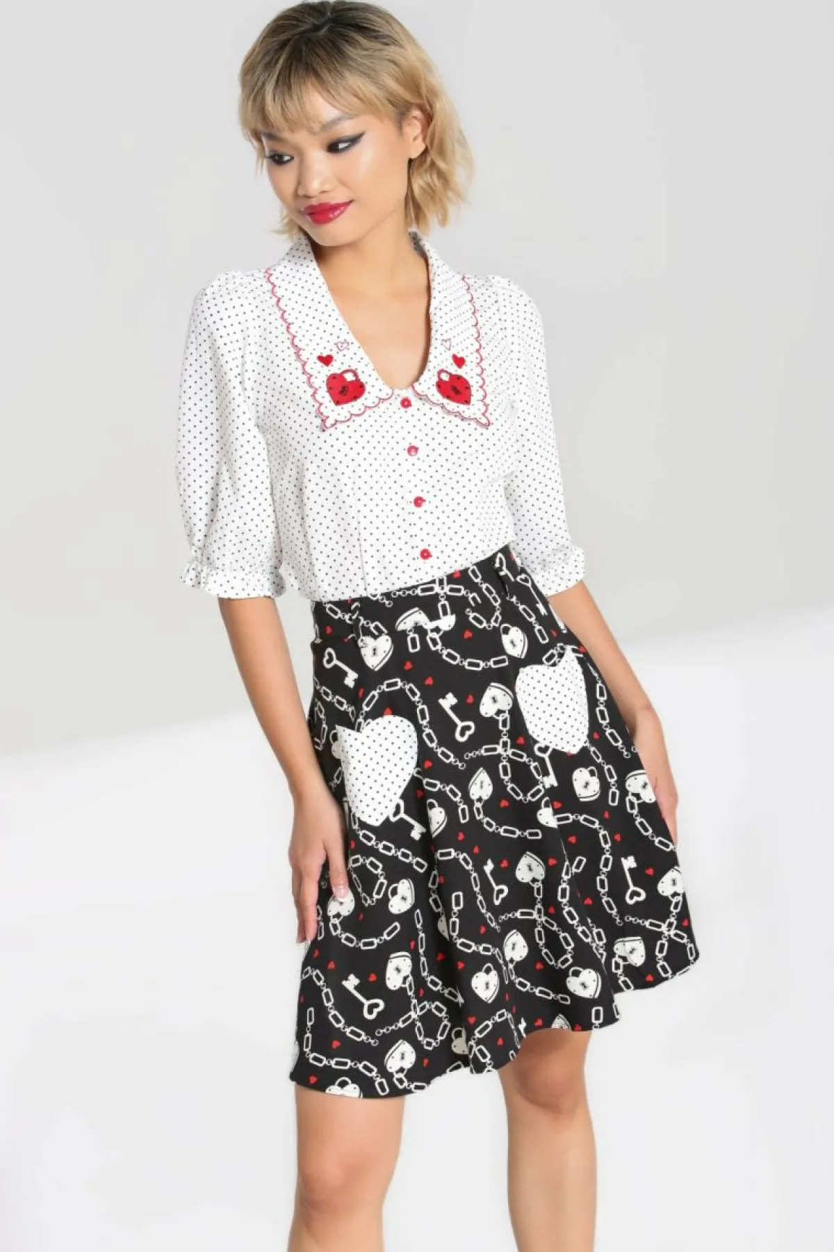 Women Hell Bunny Mini Skirts<Heart Lock Mini Skirt