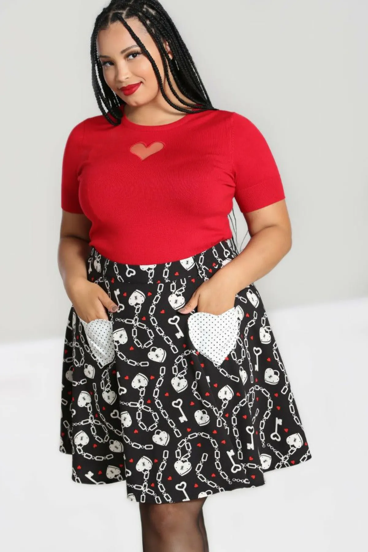 Women Hell Bunny Mini Skirts<Heart Lock Mini Skirt