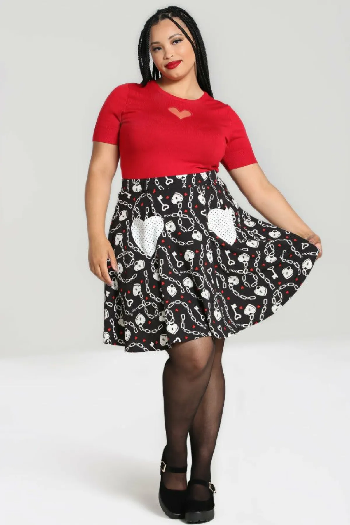 Women Hell Bunny Mini Skirts<Heart Lock Mini Skirt