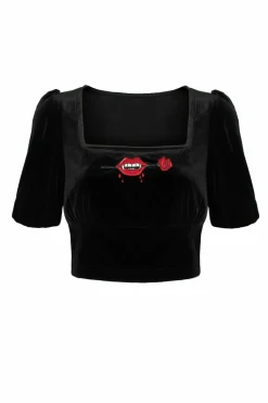 Women Hell Bunny Crop Tops<Lilith Top