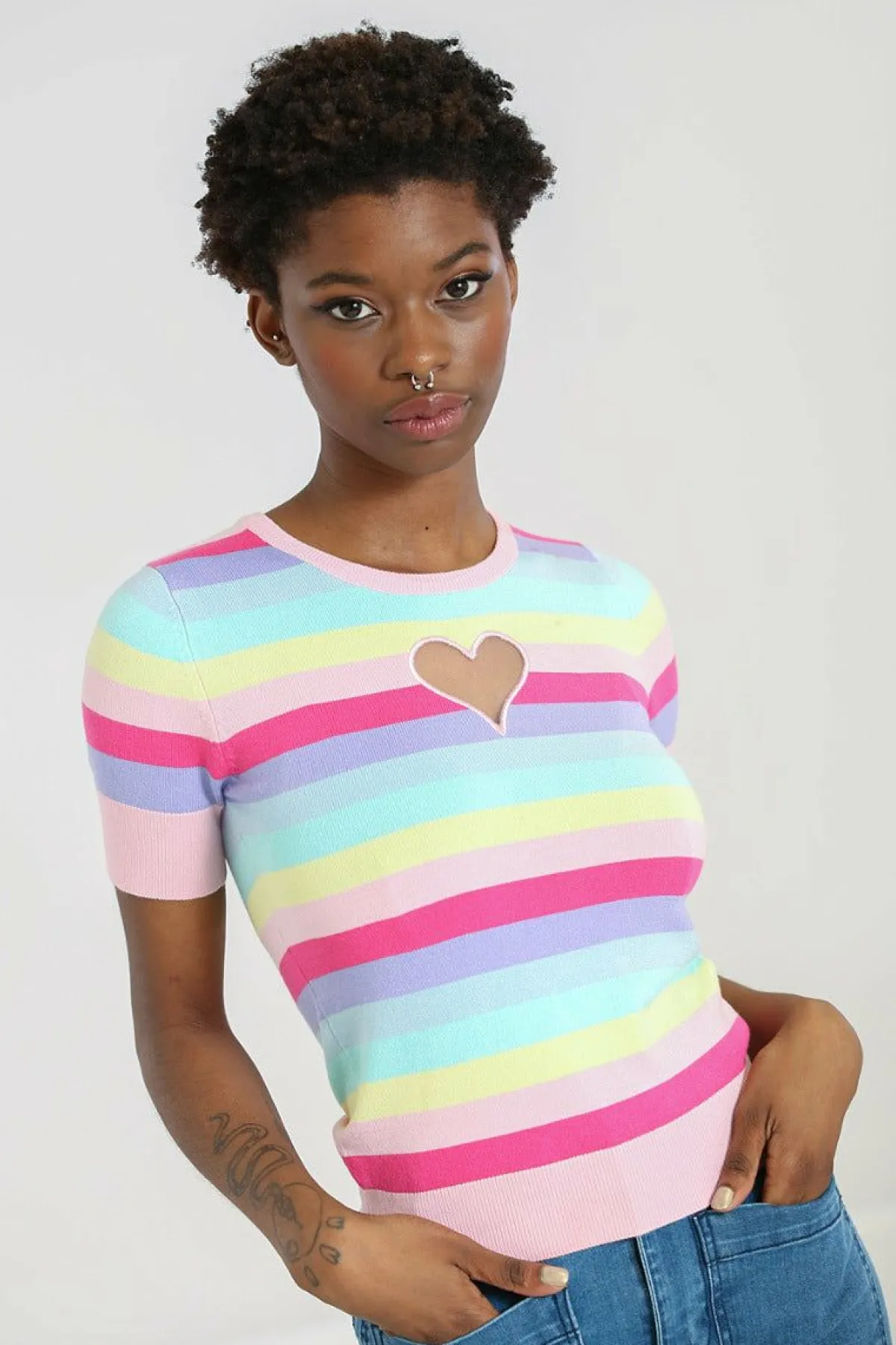 Women Hell Bunny Knitted Tops<Love Heart Top
