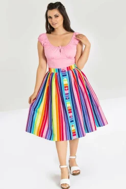Women Hell Bunny Midi Skirts<Over The Rainbow 50'S Skirt