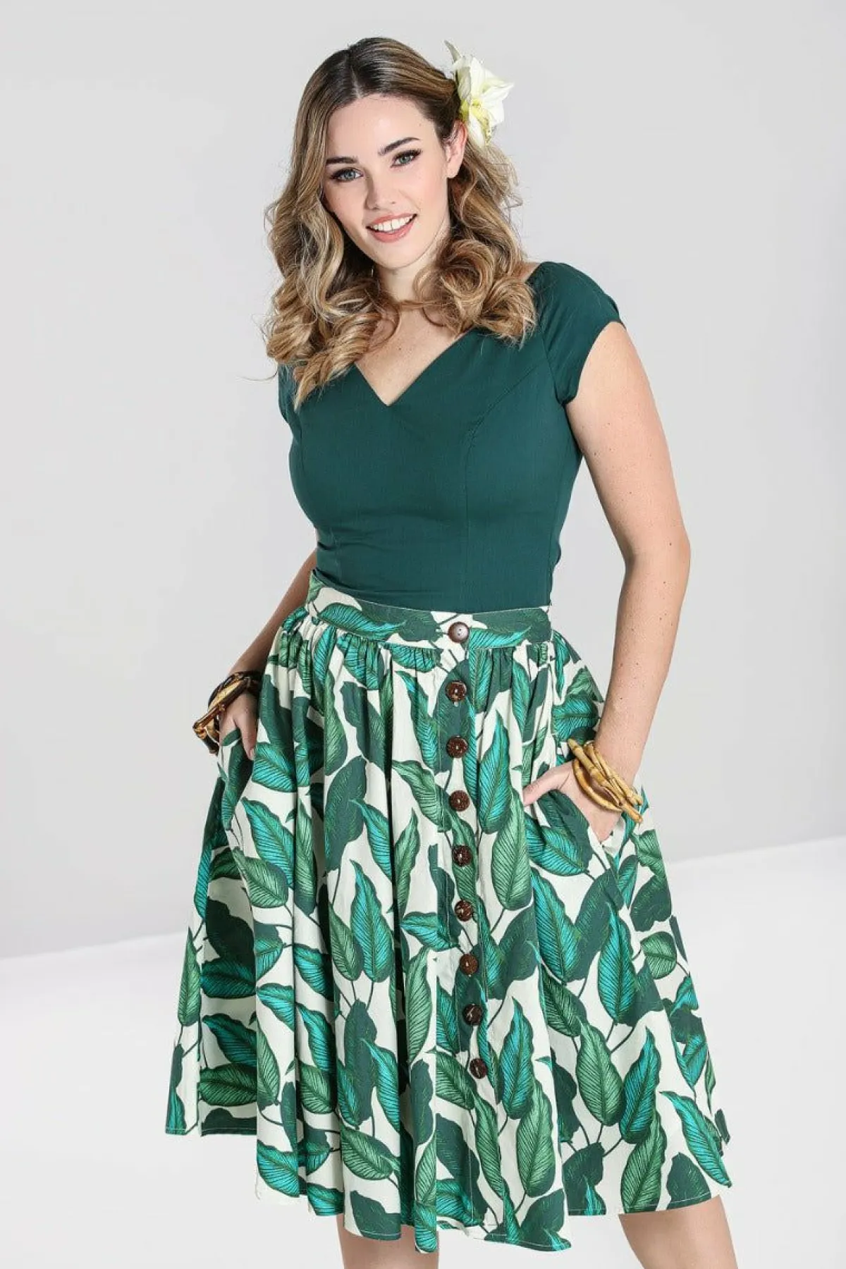 Women Hell Bunny Midi Skirts<Rainforest 50'S Skirt