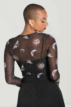 Women Hell Bunny Crop Tops<Solaris Mesh Top