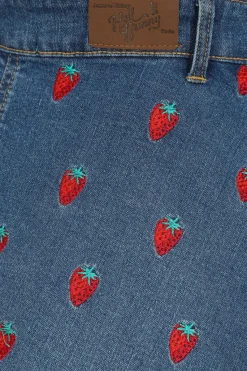 Women Hell Bunny Dresses<Strawberry Denim Pinafore Dress