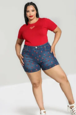 Women Hell Bunny Shorts<Strawberry Denim Shorts