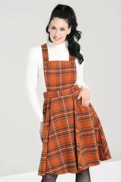 Women Hell Bunny Knee Dresses<Tawny Pinafore Dress
