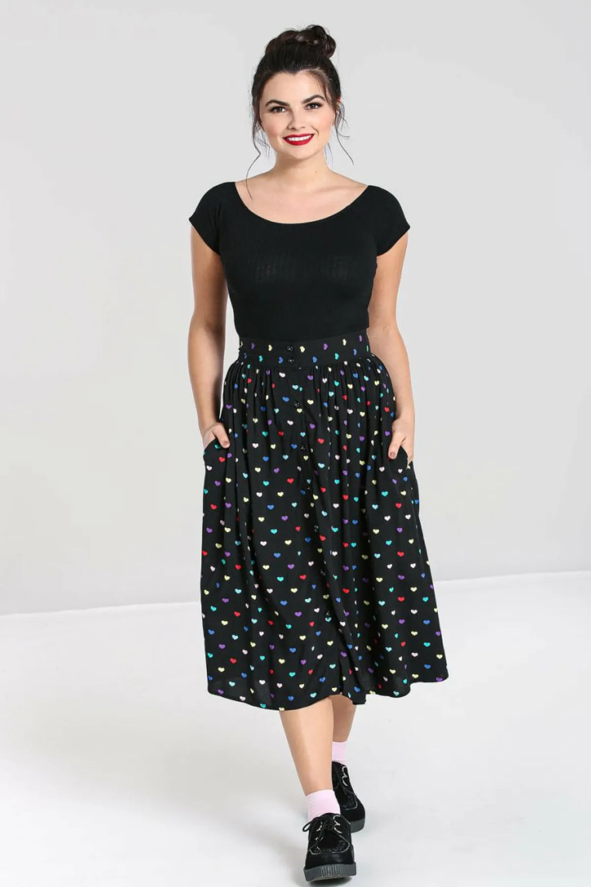 Women Hell Bunny Midi Skirts<True Love Skirt